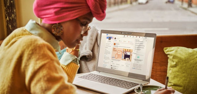 photo of a peson working on a laptop