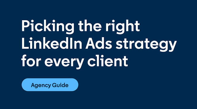 Picking the right LinedIn Ads strategy for every client - Agency Guide