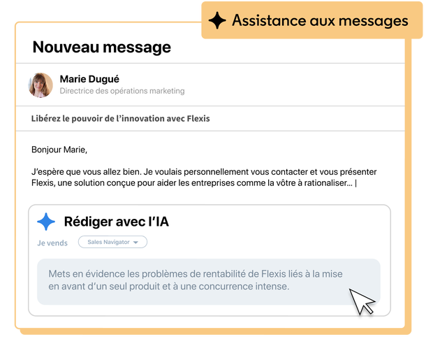 Image d’UI du produit illustrant un engagement efficace