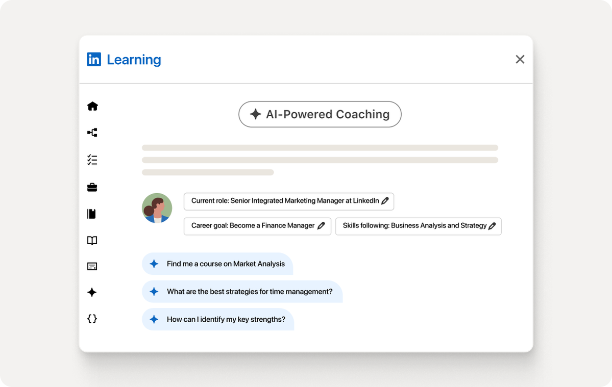 LinkedIn Learning AI-Power Coaching UI