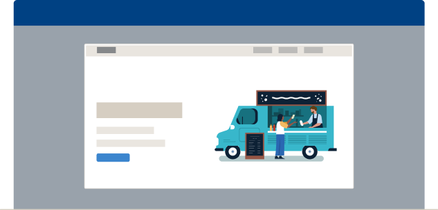 Illustration of a browser page describing a local business
