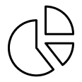 Icon of a pie chart.