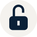 Simple Unlocked Padlock Icon on Light Background