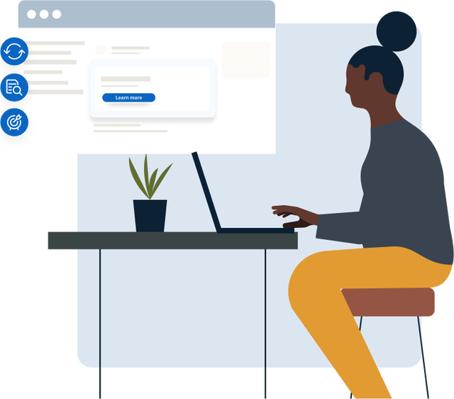 illustration a a person working at a laptop