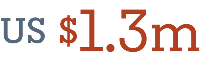 US $1.3m